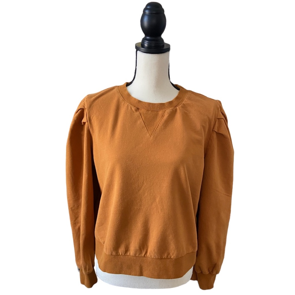 Deanna Terry Sweatshirt with Puffed Sleeves by Sugarlips Camel XL